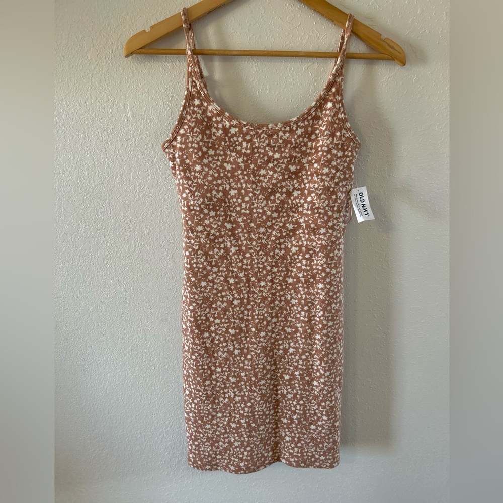Old Navy Medium Floral Fitted Rib Knit Cami Dress